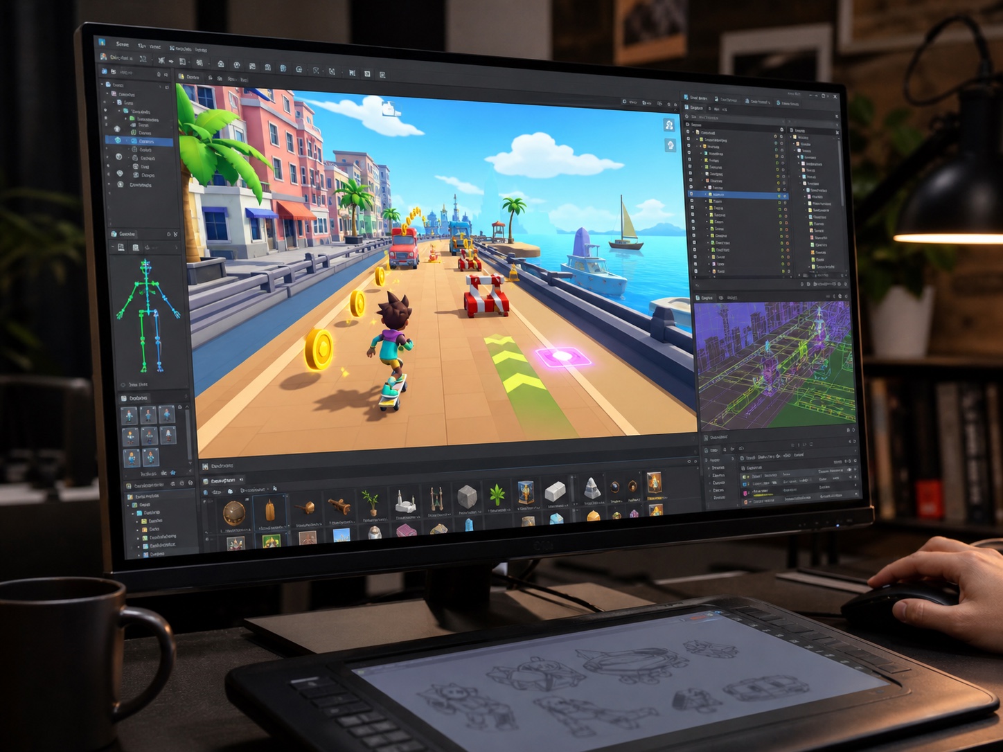 A real Capermint production build open inside a game editor