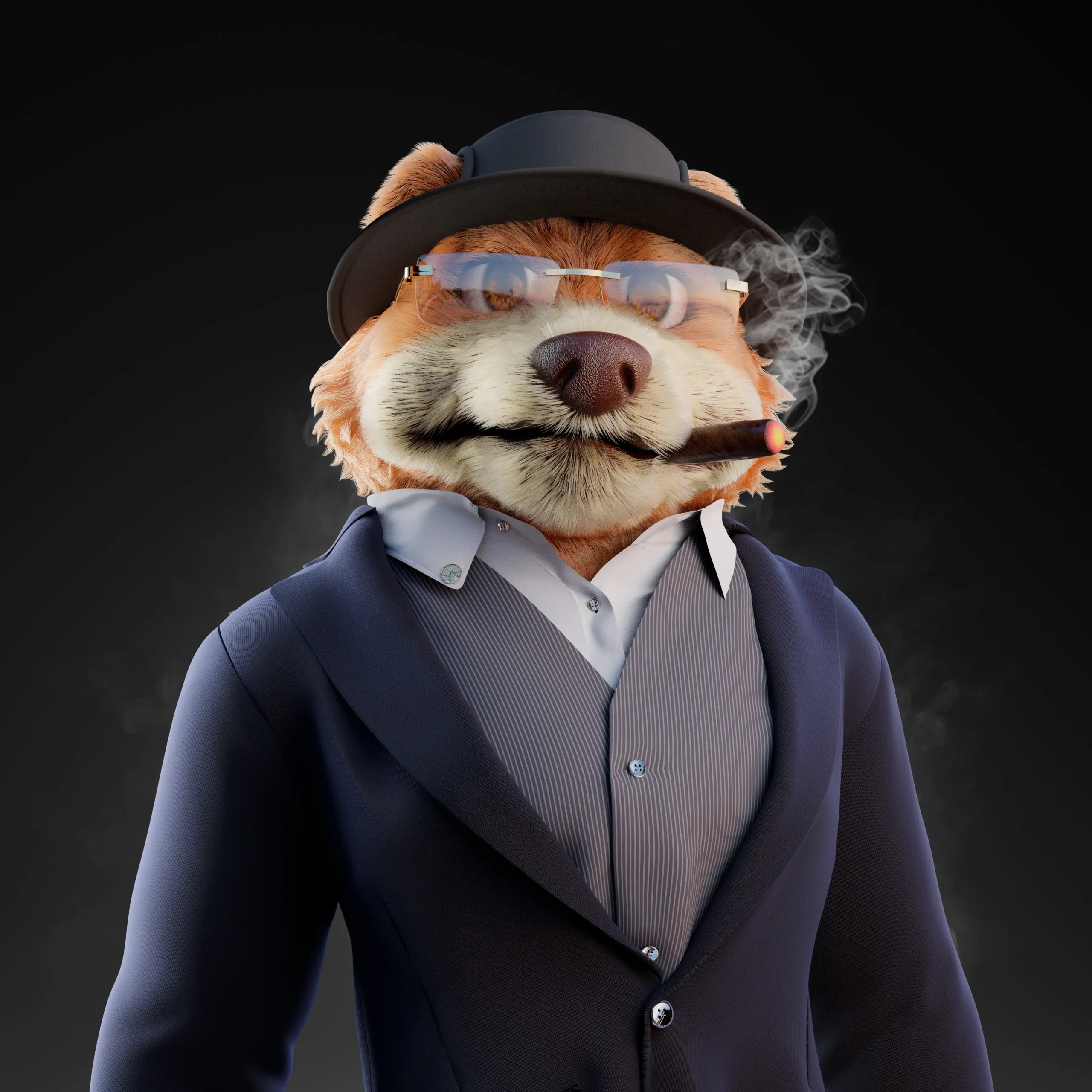Suited Bear — original Capermint portfolio artwork