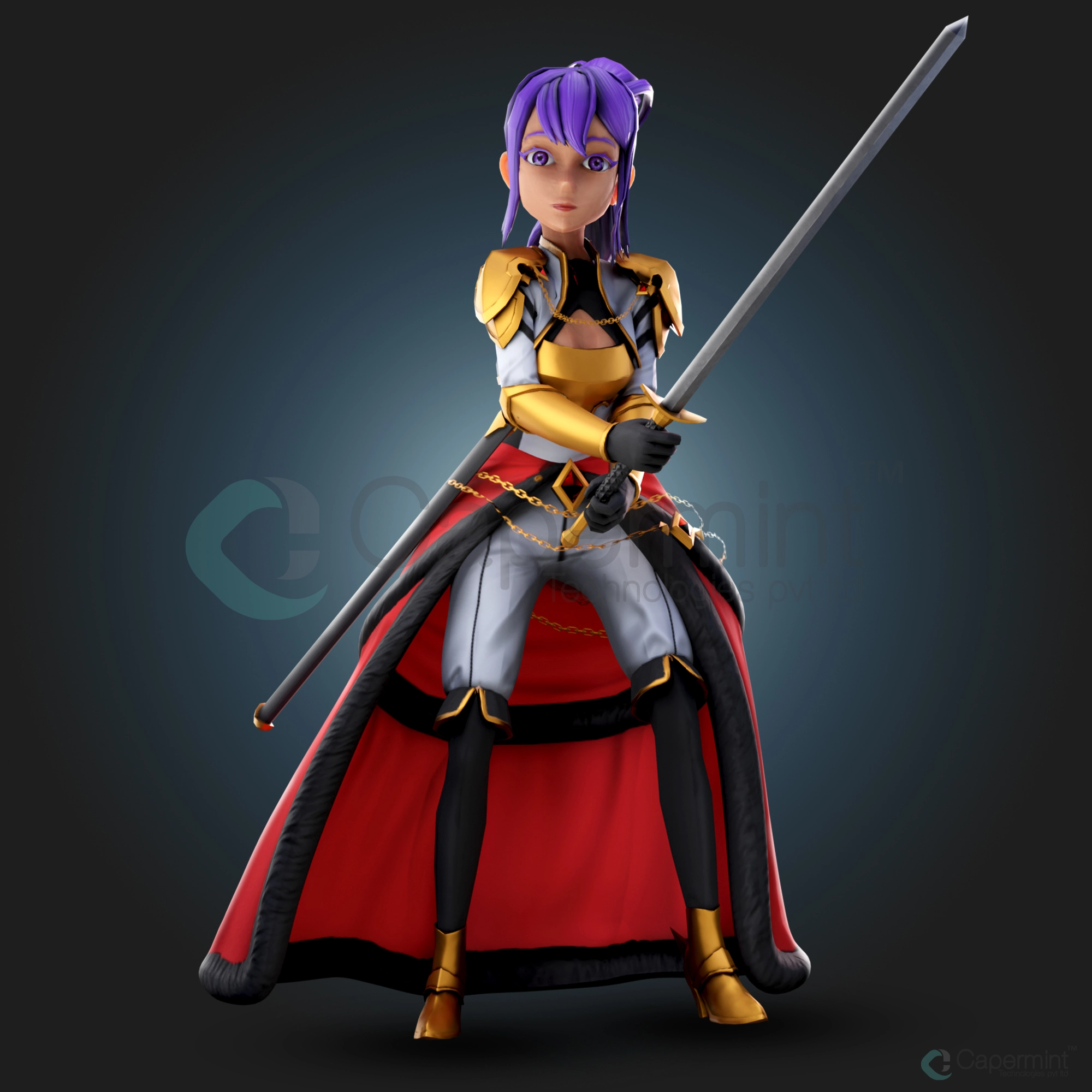 Purple Knight — original Capermint portfolio artwork