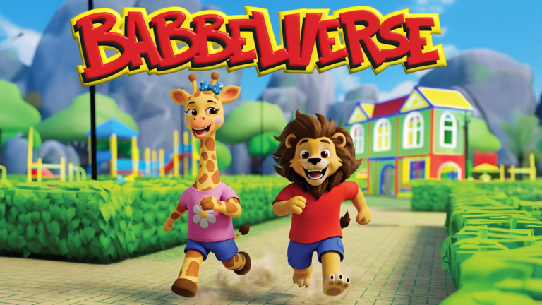 Official Babbelverse artwork showing Palawa and Paloeka in a colorful park