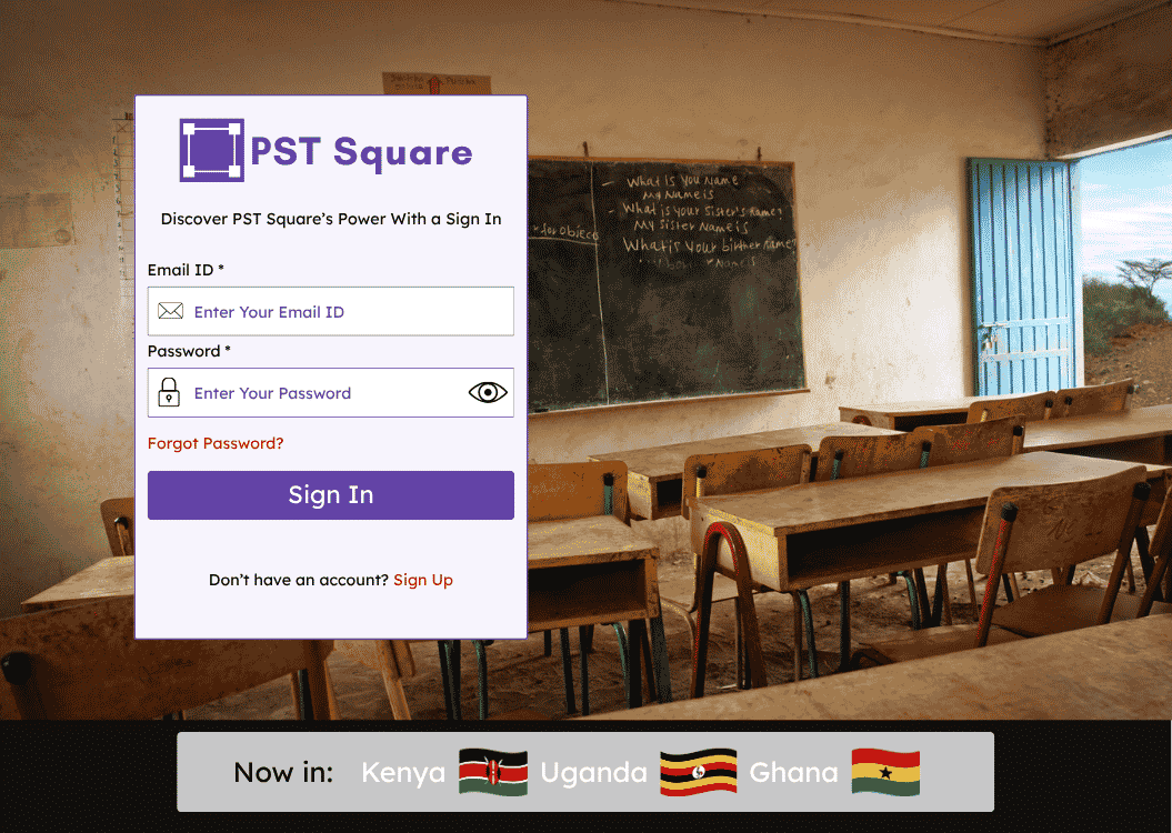 Official PST Square website image showing school platform sign-in